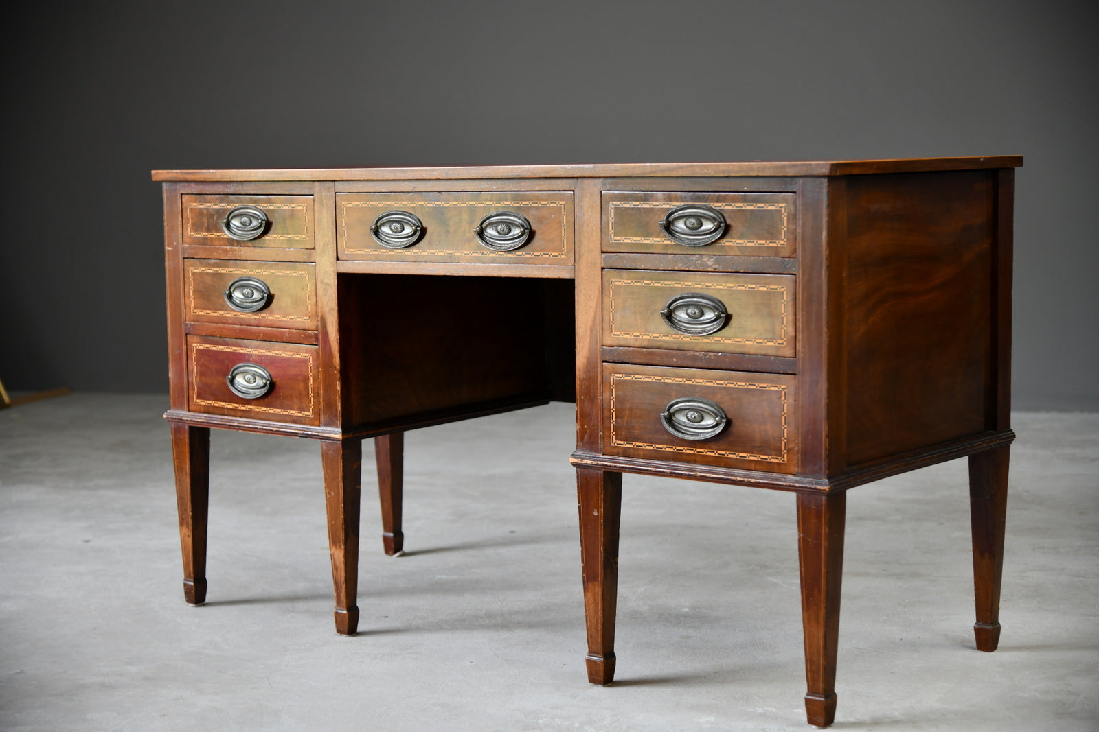 Antique Style Mahogany Desk - Kernow Furniture