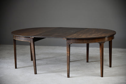 Georgian Mahogany D End Dining Table Pair Demi Lune Tables Side Console - Kernow Furniture