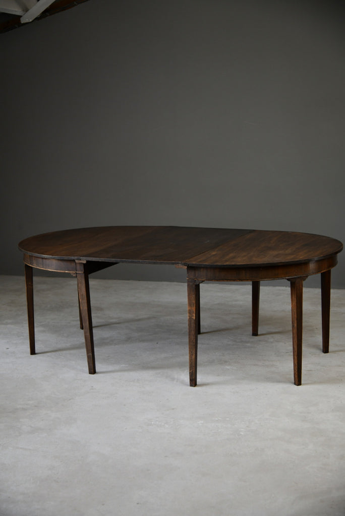 Georgian Mahogany D End Dining Table Pair Demi Lune Tables Side Console - Kernow Furniture