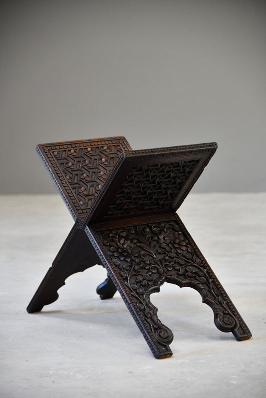 Antique Indian Carved Quran Koran Stand - Kernow Furniture