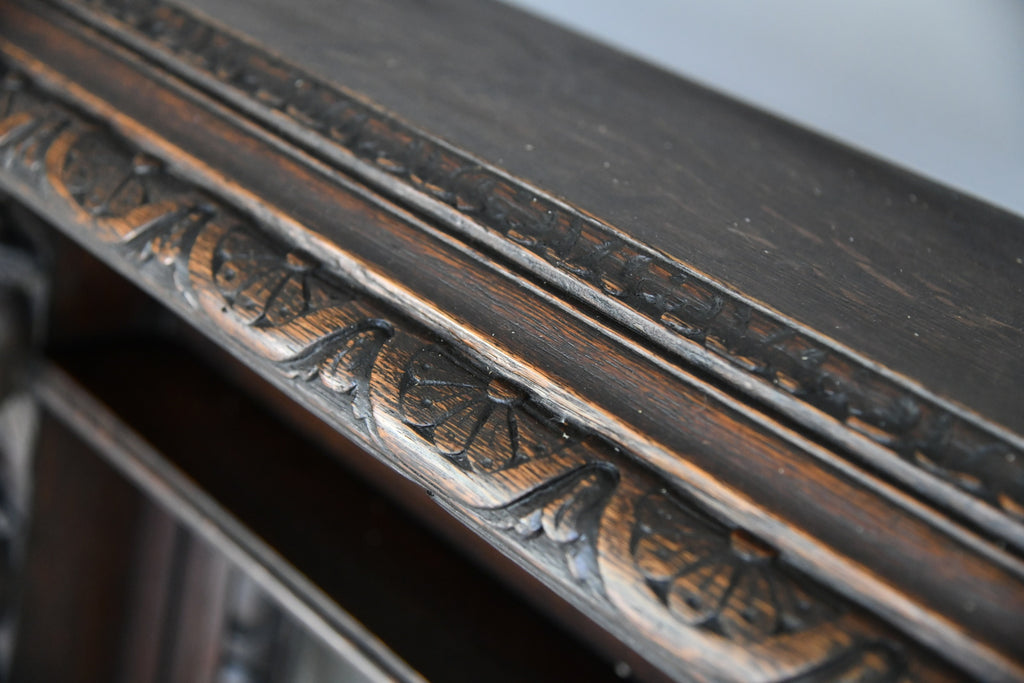 Antique Flemish Victorian Carved Oak Fireplace - Kernow Furniture