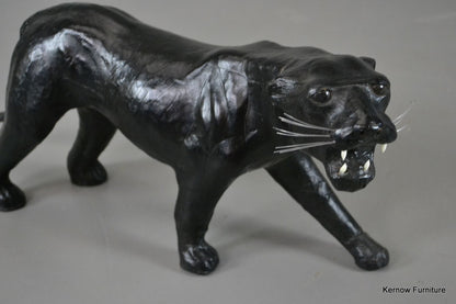 Vintage Black Papier Mache Panther Cat - Kernow Furniture