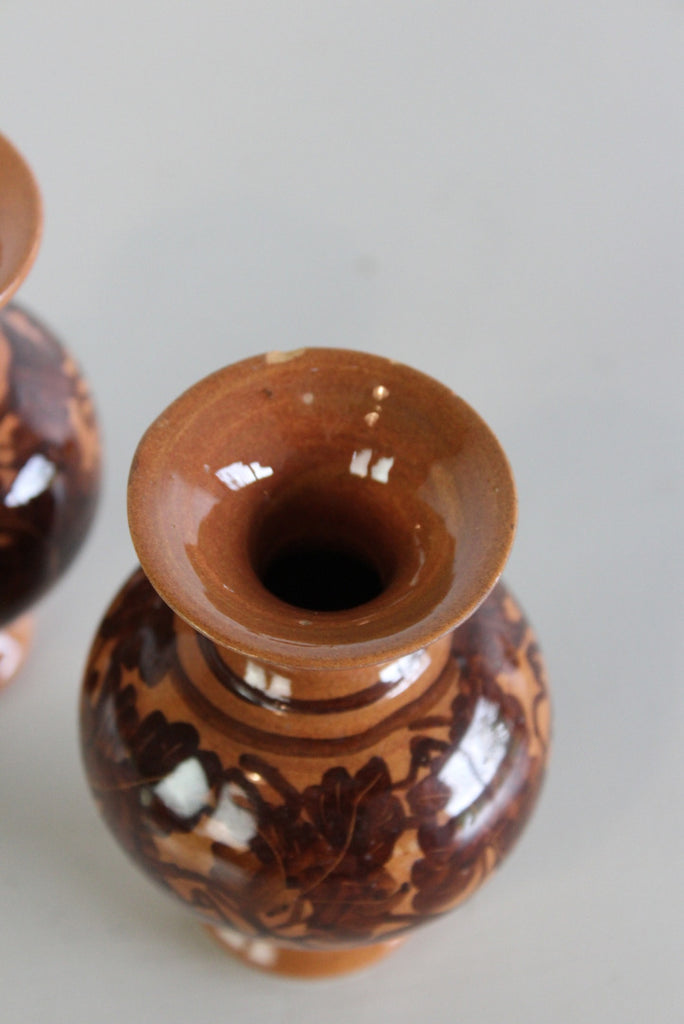 Pair Small Glazed Decorative Vase - Kernow Furniture
