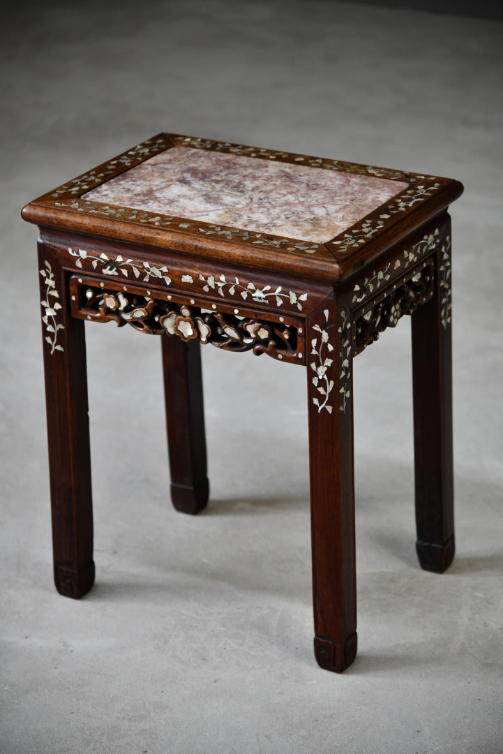 Antique Chinese Marble Plant Stand - Kernow Furniture