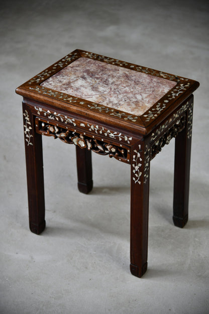 Antique Chinese Marble Plant Stand - Kernow Furniture