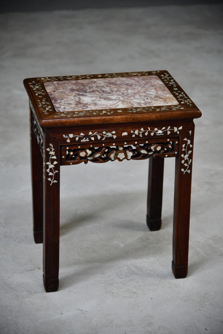 Antique Chinese Marble Plant Stand - Kernow Furniture