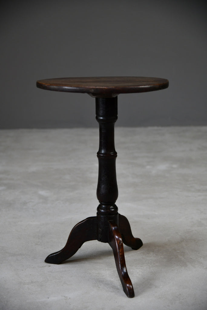 Antique Rustic Oak Tripod Occasional Table - Kernow Furniture