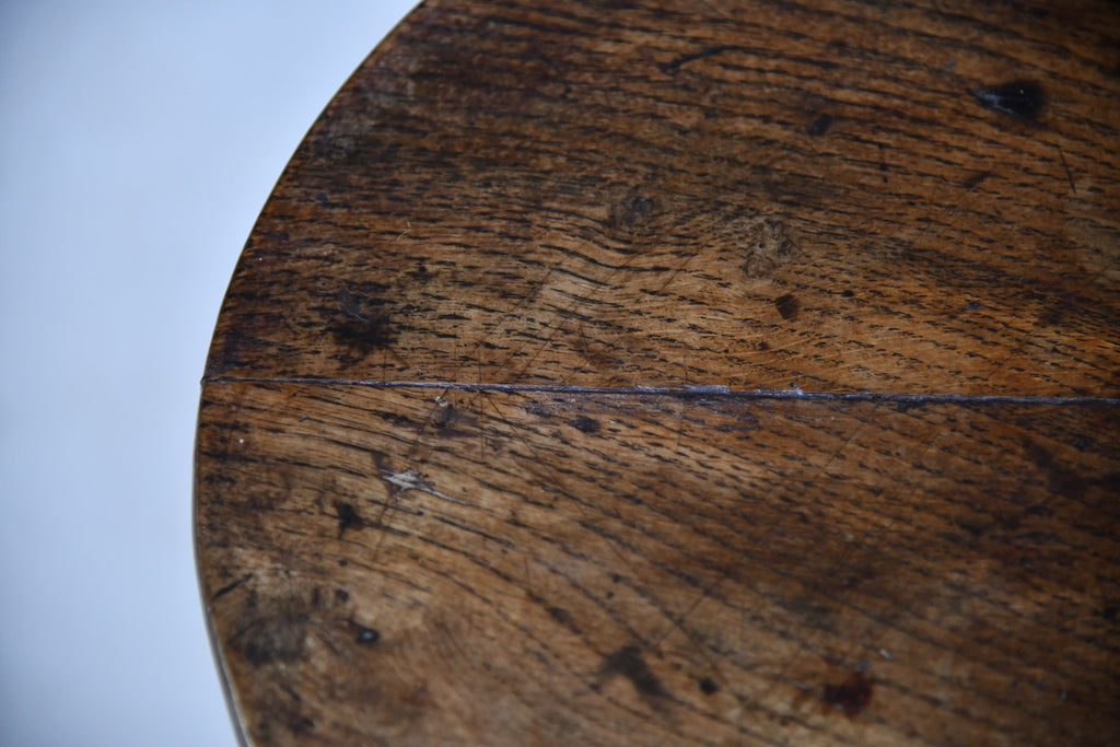 Antique Rustic Oak Tripod Occasional Table - Kernow Furniture