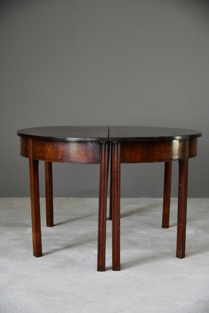 Pair Antique Georgian Demi Lune Side Tables - Kernow Furniture