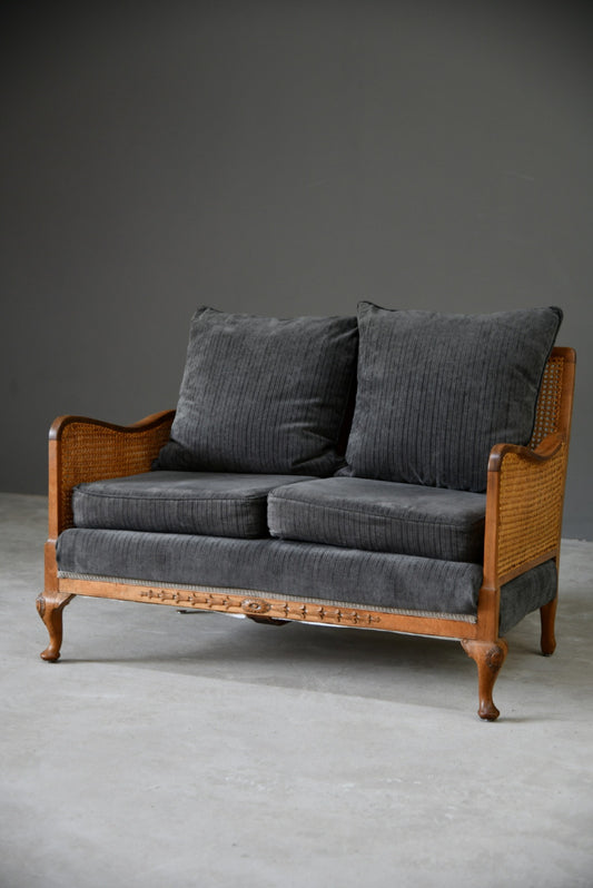 Vintage Bergere Cane Sofa Settee - Kernow Furniture
