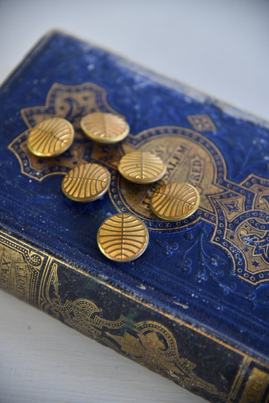 Vintage 1930s Brass Buttons - Kernow Furniture