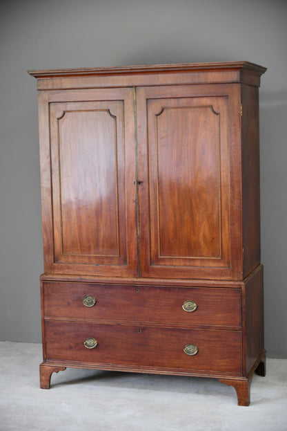 Antique Mahogany Linen Press - Kernow Furniture