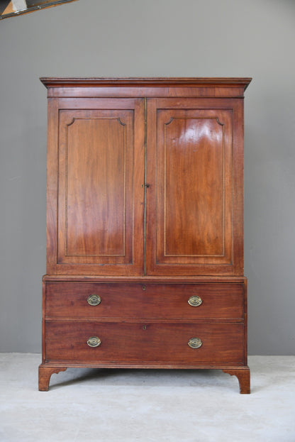 Antique Mahogany Linen Press - Kernow Furniture