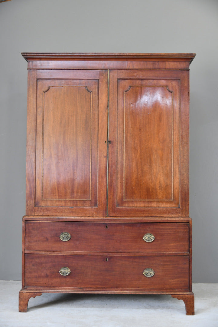 Antique Mahogany Linen Press - Kernow Furniture