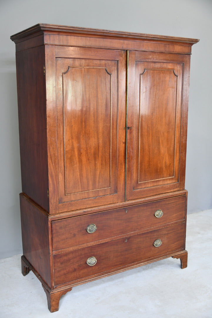 Antique Mahogany Linen Press - Kernow Furniture