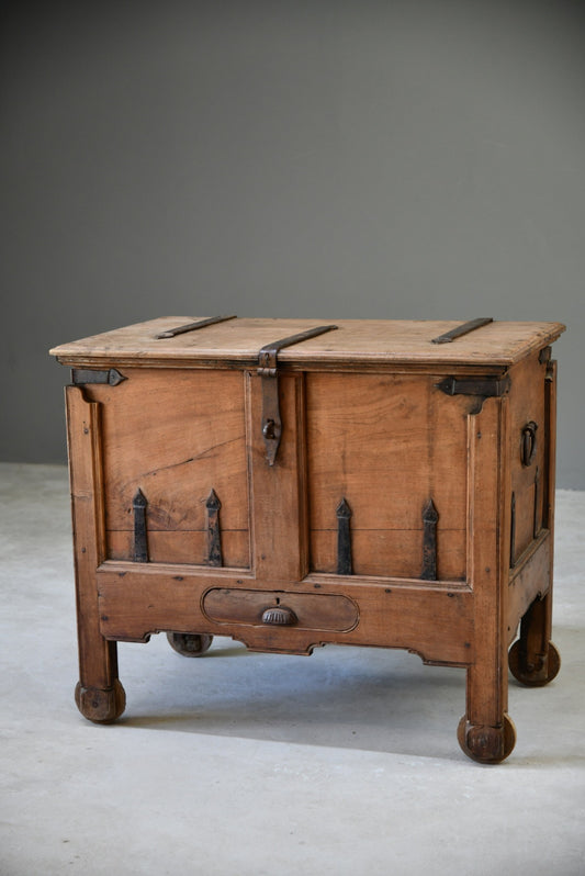 Indian Teak Iron Bound Dowry Chest