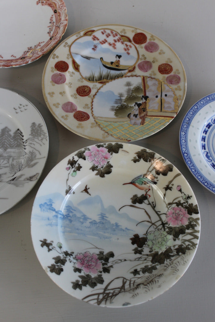 5 Vintage Oriental Plates - Kernow Furniture