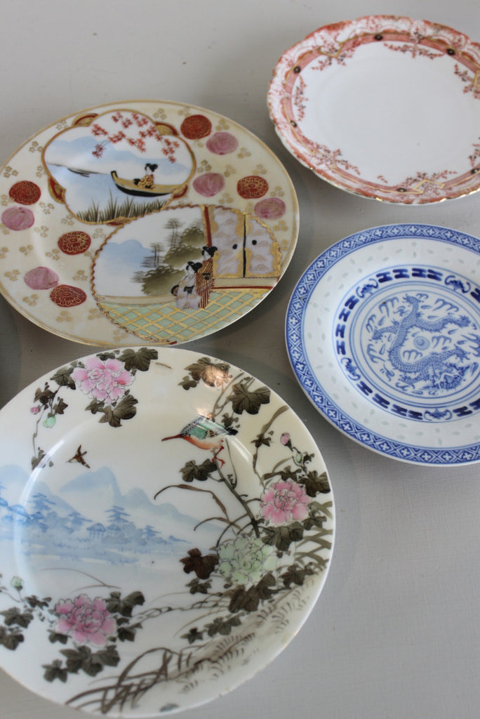 5 Vintage Oriental Plates - Kernow Furniture