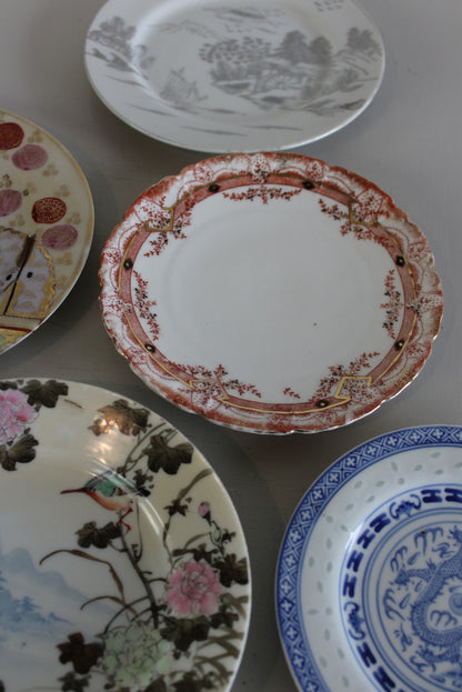 5 Vintage Oriental Plates - Kernow Furniture