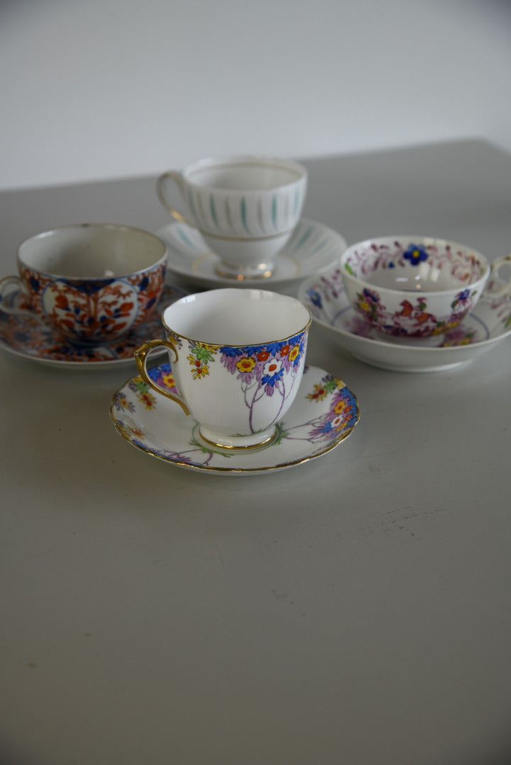 4 Vintage China Tea Cups - Kernow Furniture