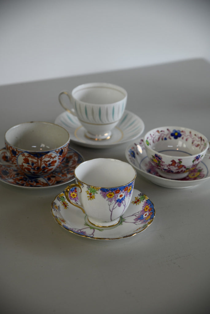 4 Vintage China Tea Cups - Kernow Furniture