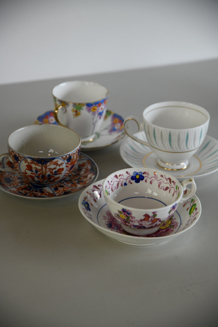 4 Vintage China Tea Cups - Kernow Furniture