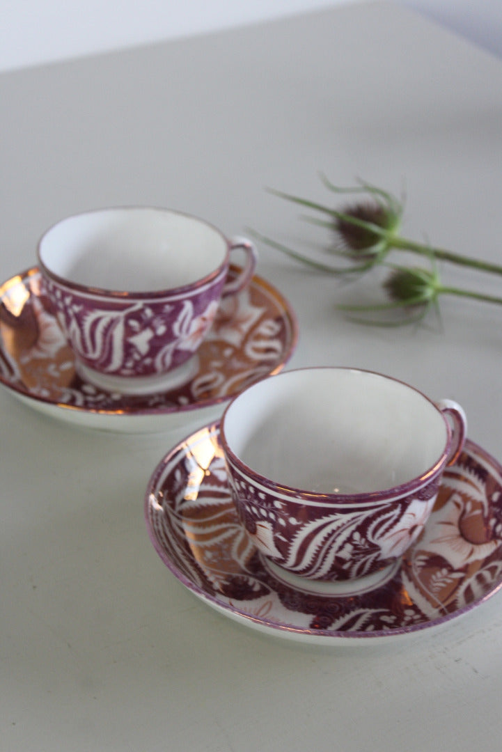 Pair Lustre Ware Cups - Kernow Furniture