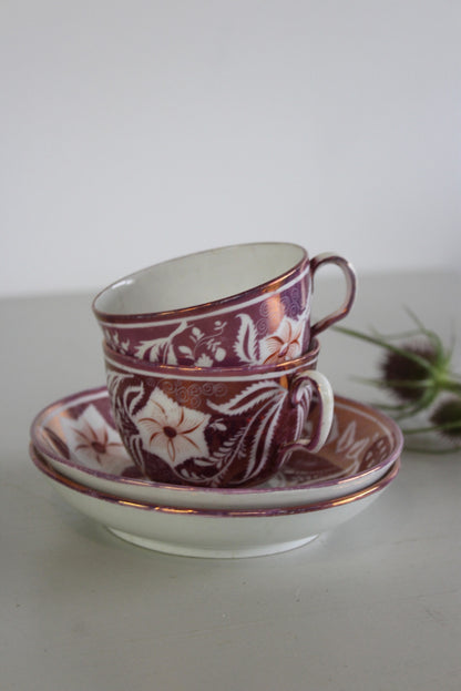 Pair Lustre Ware Cups - Kernow Furniture