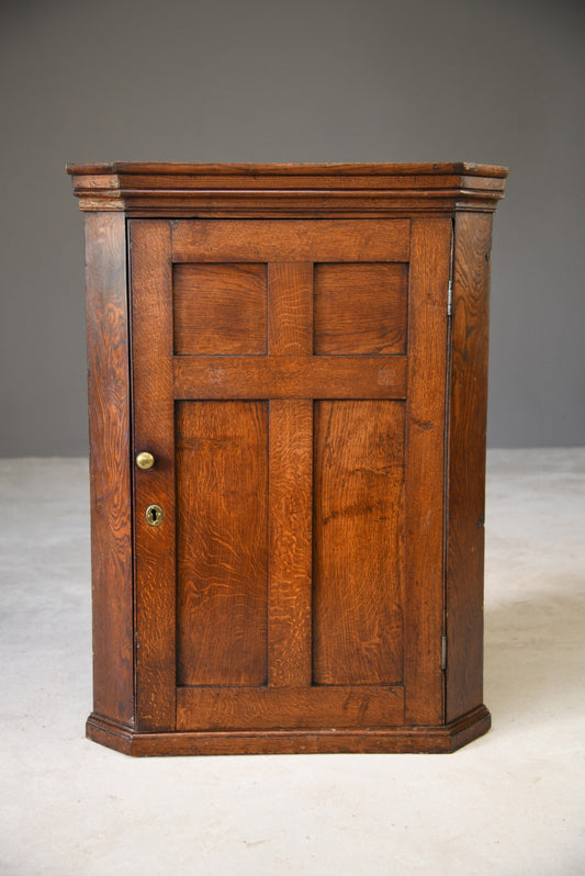 Antique Oak Corner Cupboard - Kernow Furniture