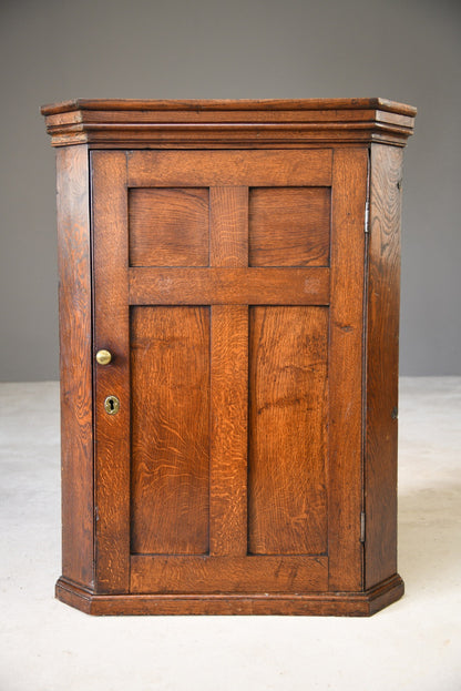 Antique Oak Corner Cupboard - Kernow Furniture