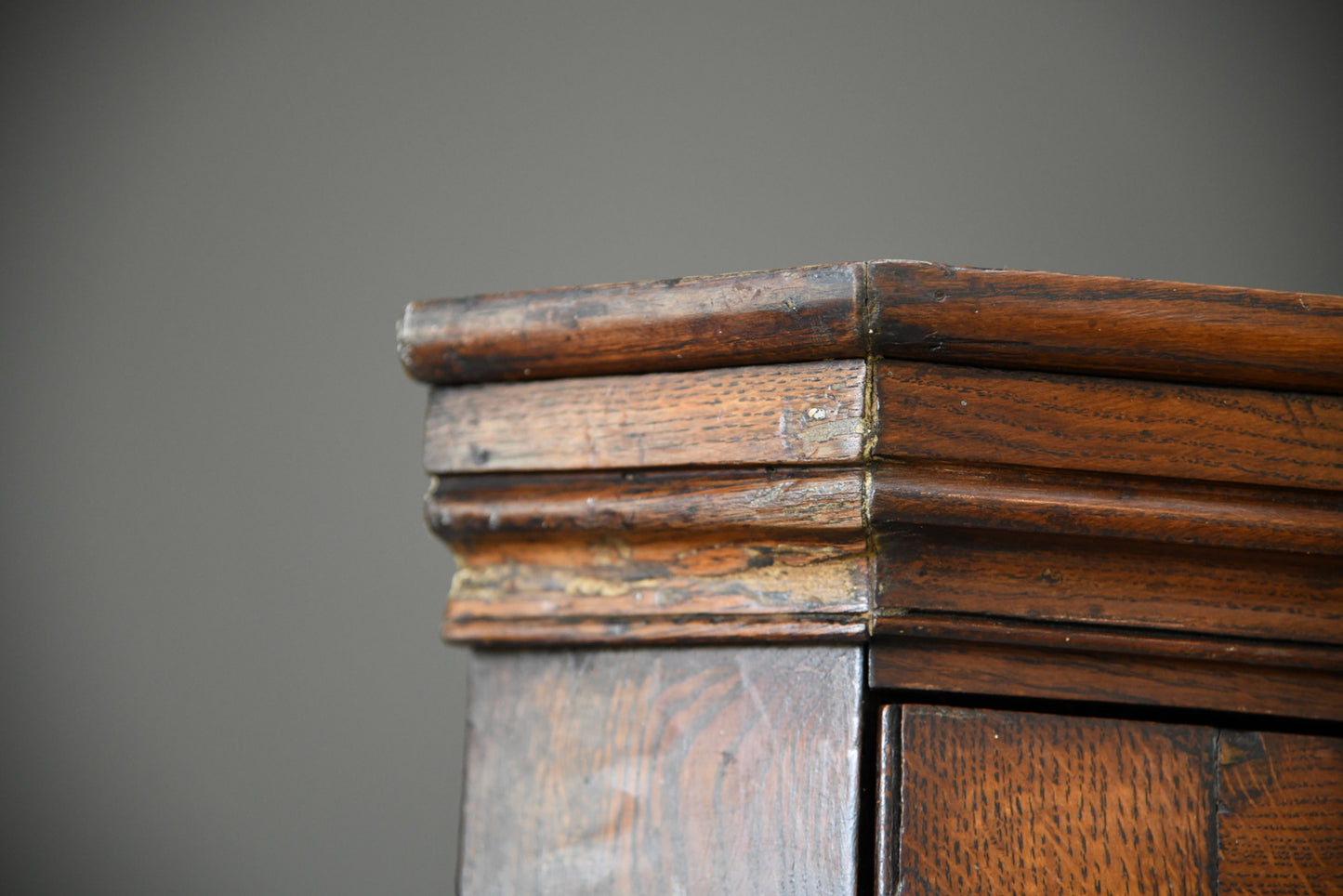 Antique Oak Corner Cupboard - Kernow Furniture