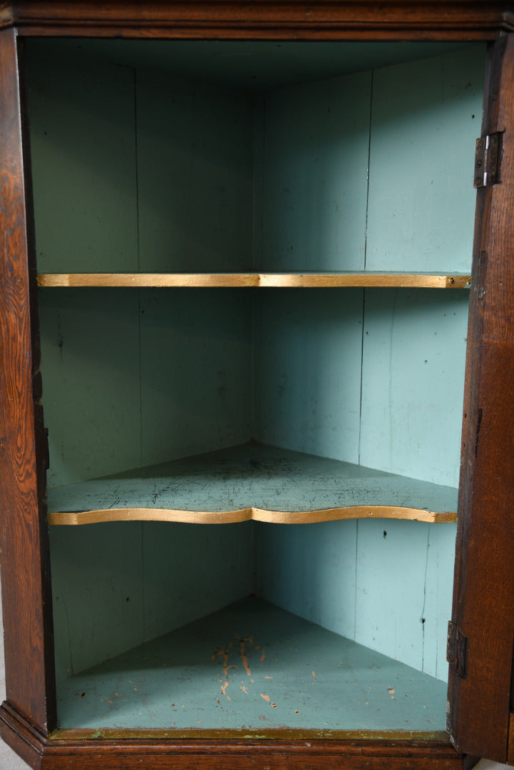 Antique Oak Corner Cupboard - Kernow Furniture