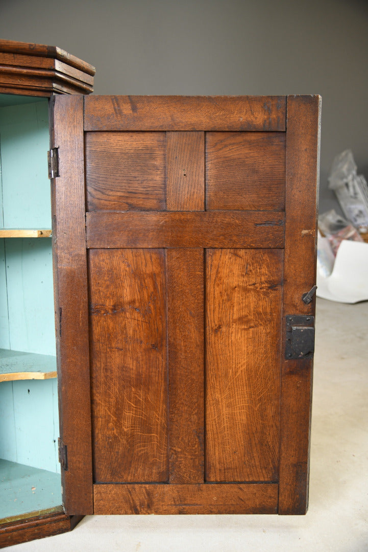 Antique Oak Corner Cupboard - Kernow Furniture