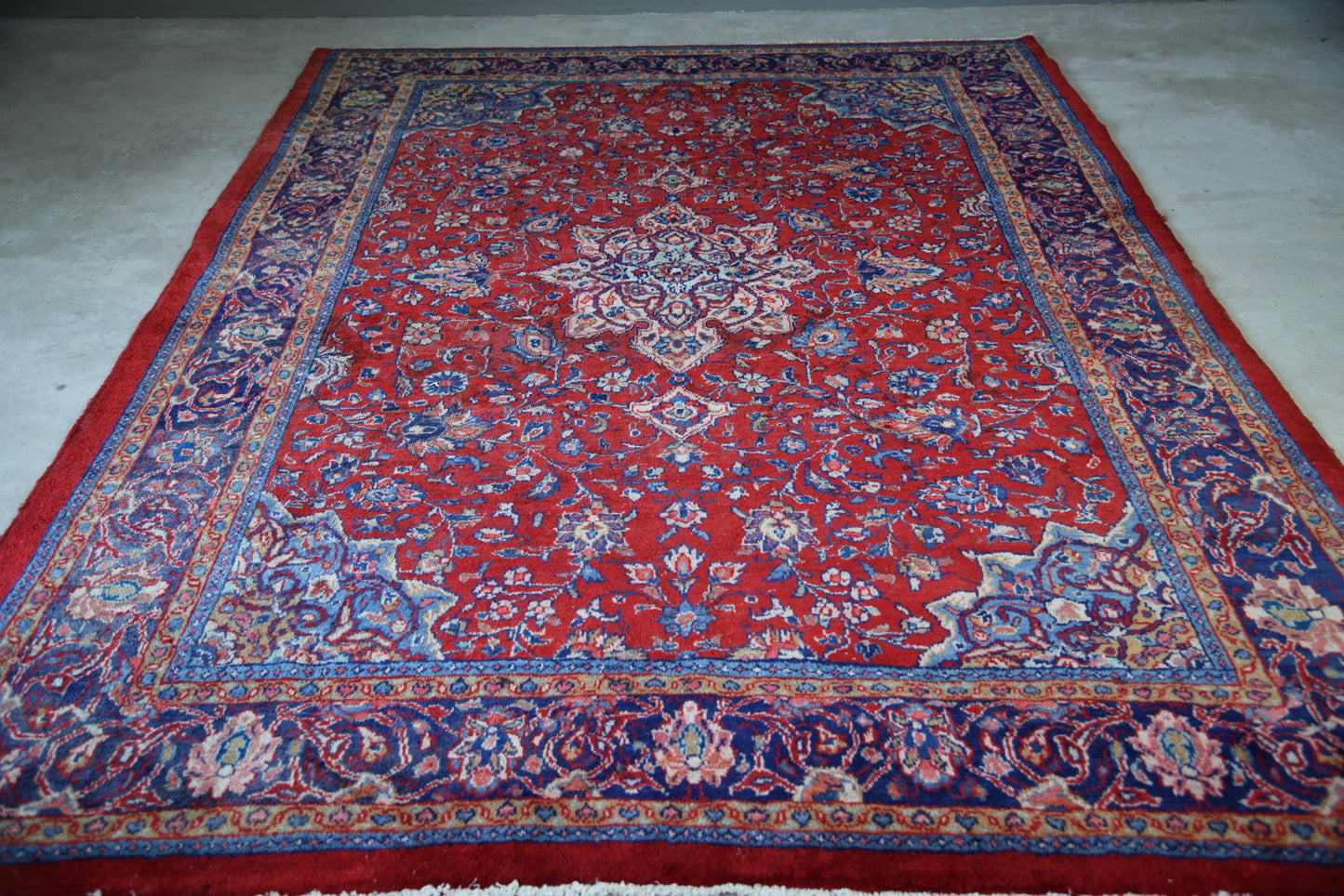 Large Persian Kashan Wool Rug - Kernow Furniture