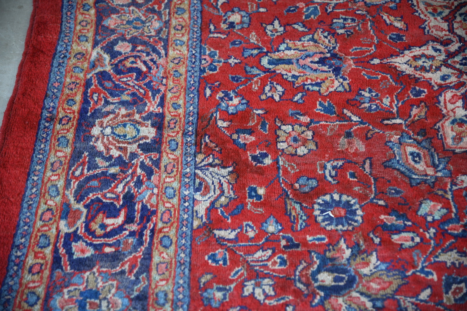 Large Persian Kashan Wool Rug - Kernow Furniture