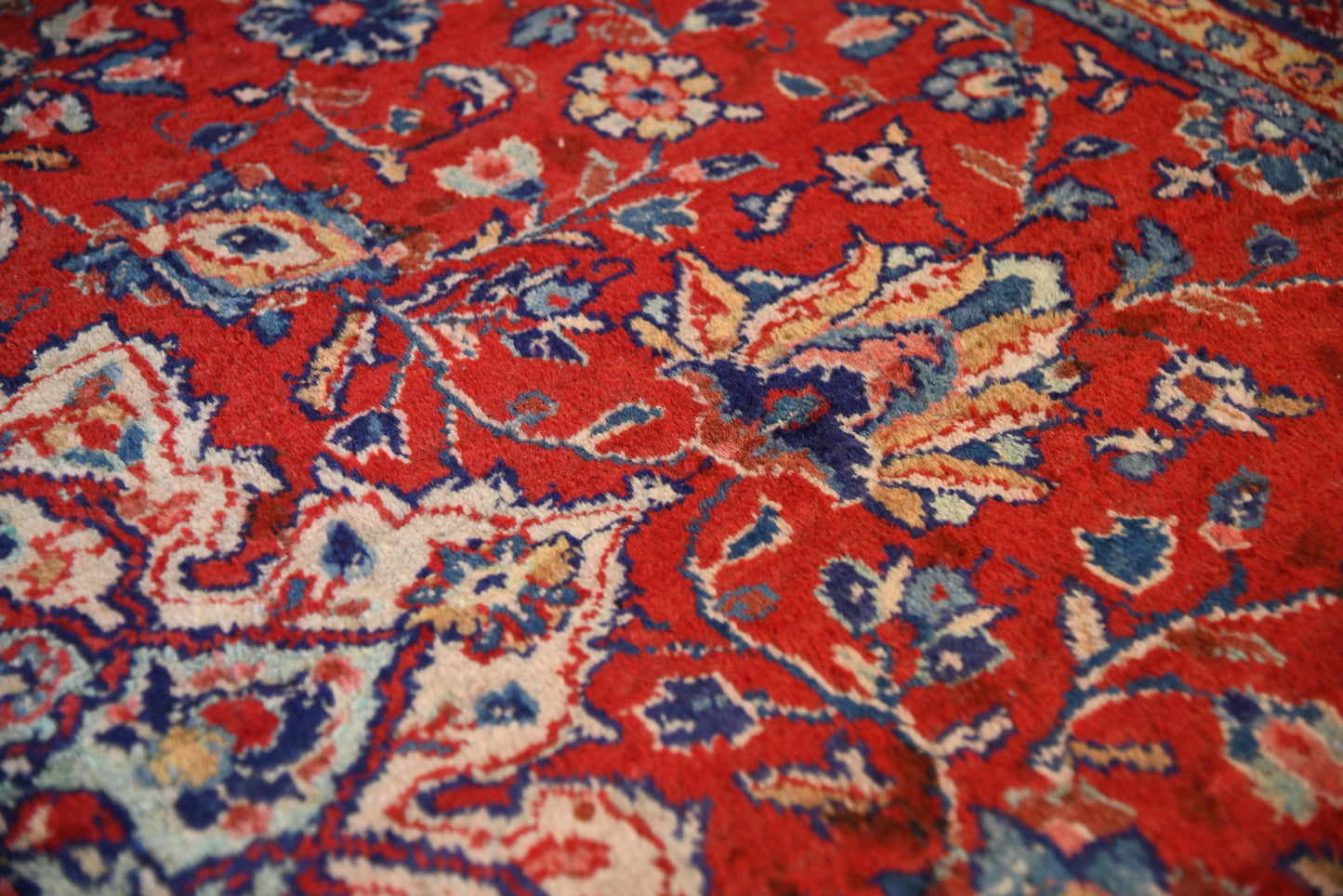 Large Persian Kashan Wool Rug - Kernow Furniture