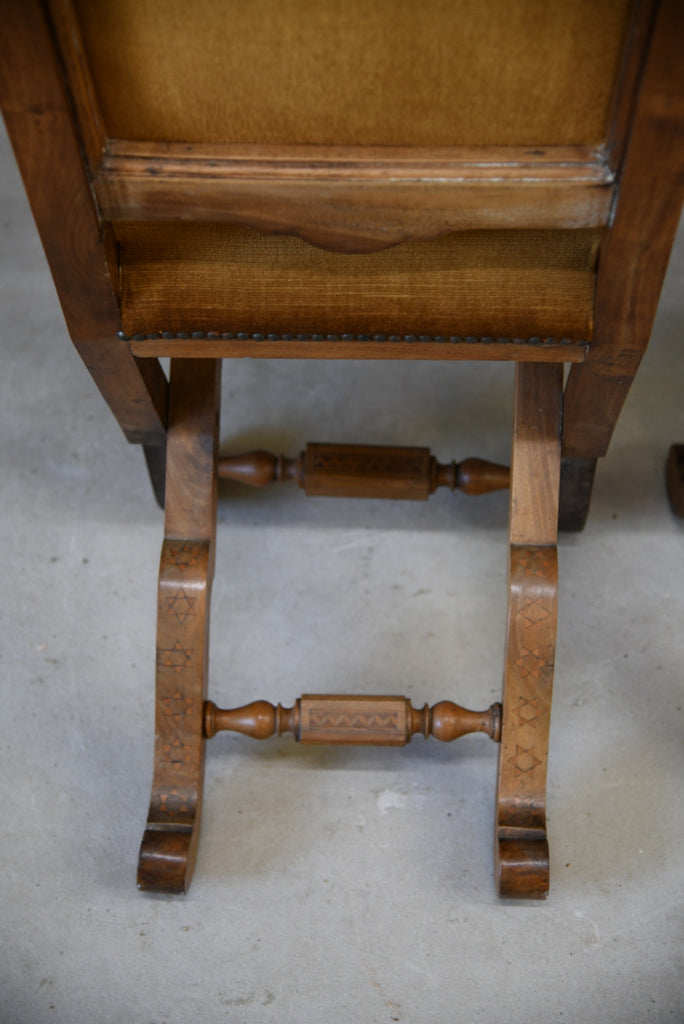 Pair Antique Ecclesiastical Side Chairs - Kernow Furniture