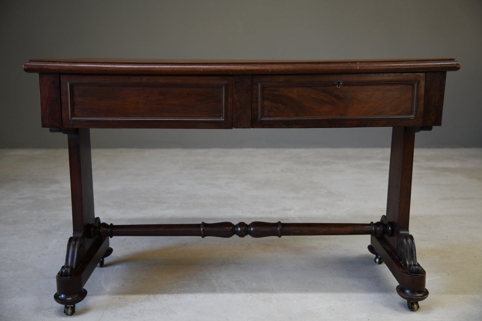 Victorian Mahogany Two Drawer Side Table - Kernow Furniture