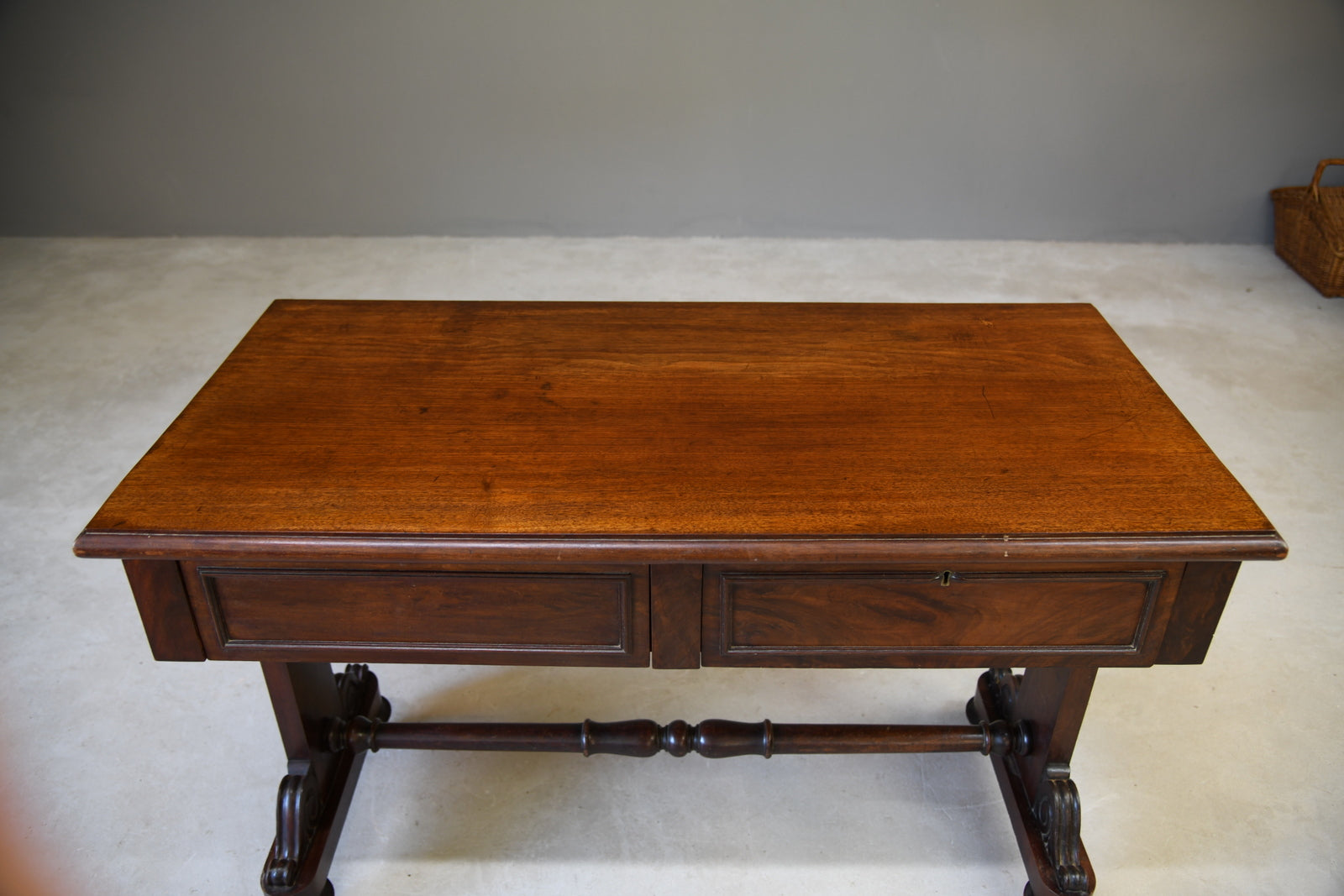 Victorian Mahogany Two Drawer Side Table - Kernow Furniture