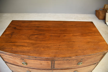 Antique Mahogany Bow Front Chest of Drawers - Kernow Furniture