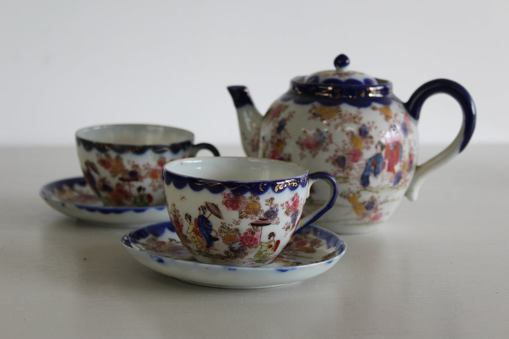 Vintage Oriental Tea Pot Cups - Kernow Furniture