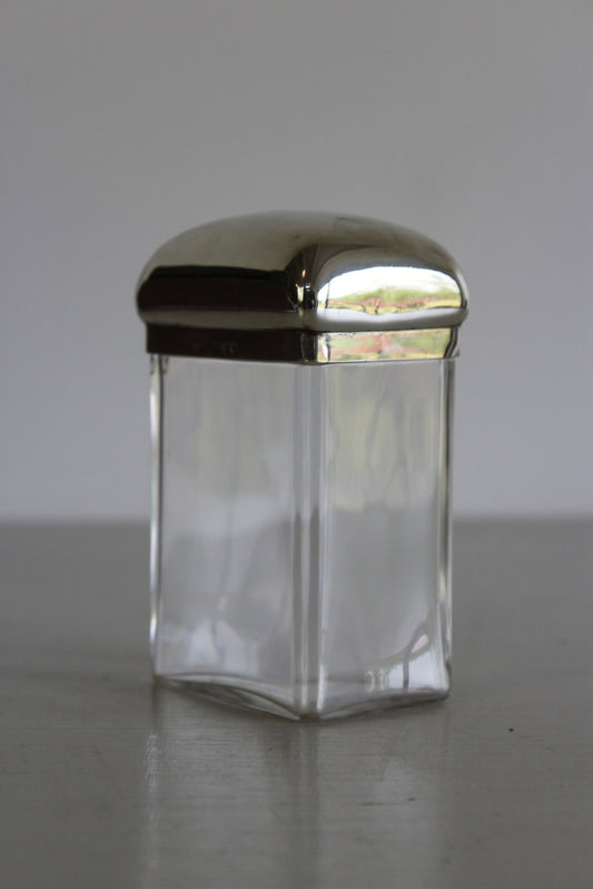 Victorian Glass & Silver Vanity Pot - Kernow Furniture