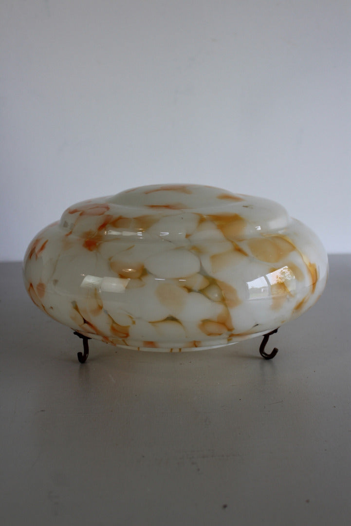 White & Orange Mottled Glass Flycatcher Shade - Kernow Furniture