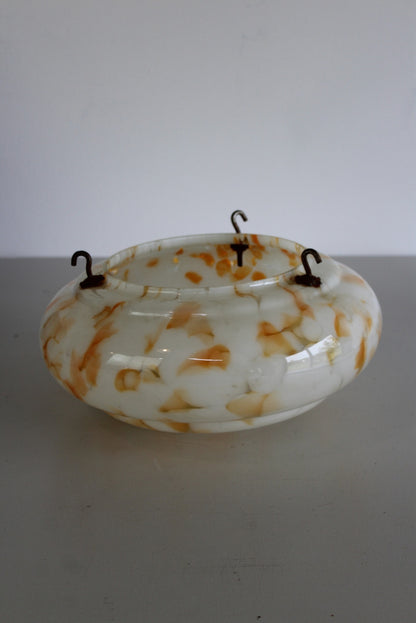 White & Orange Mottled Glass Flycatcher Shade - Kernow Furniture