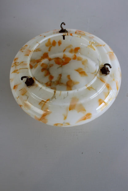 White & Orange Mottled Glass Flycatcher Shade - Kernow Furniture