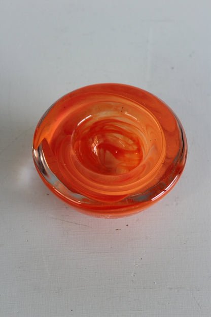 Retro Orange Art Glass Bowl - Kernow Furniture