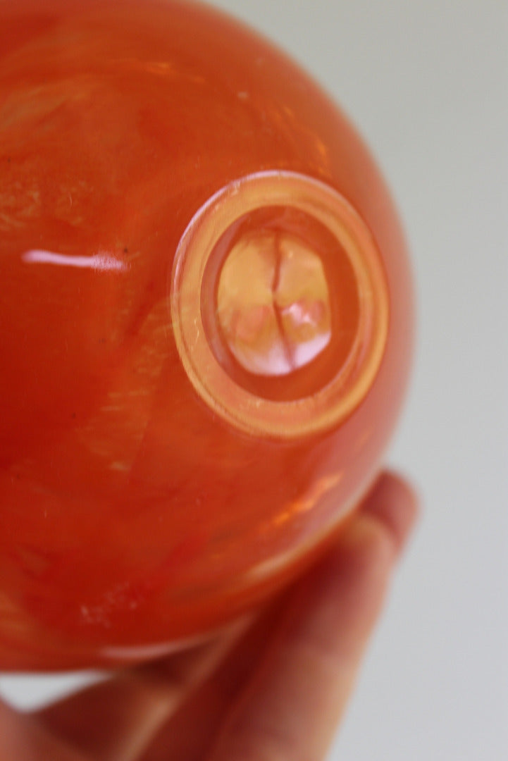 Retro Orange Art Glass Bowl - Kernow Furniture