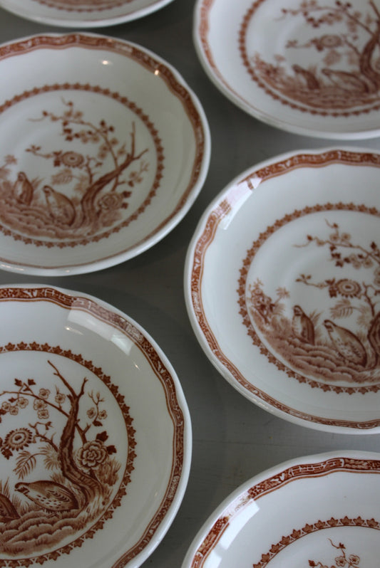 6 Furnivals Quail 1913 Tea Saucers - Kernow Furniture