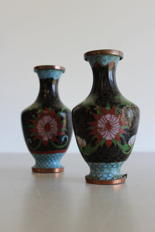 Pair Cloisonne Vase - Kernow Furniture