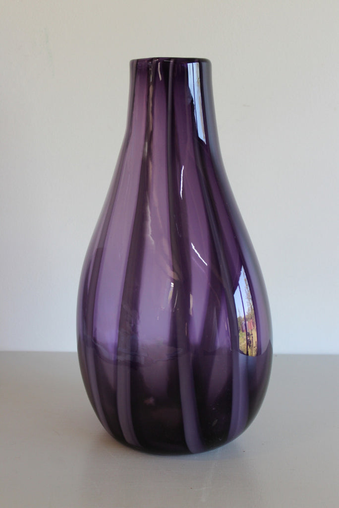 Retro Style Purple Glass Vase - Kernow Furniture